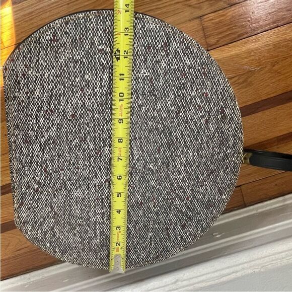 ♥️ Vintage Tweed 1950s Round Suitcase/Hat Box - Picture 9 of 11